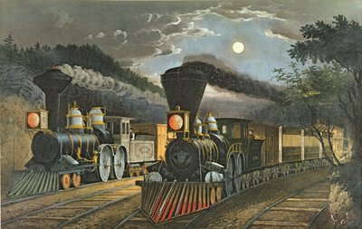 Los Trenes Expreso Relámpago, 1863 de N. and Ives, J.M. Currier